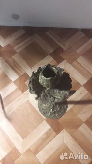 Старинный бронзовый подсвечник