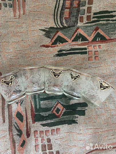 Набор стаканов гусь хрустальный