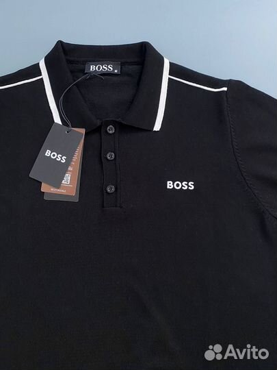 Мужское поло hugo boss черное