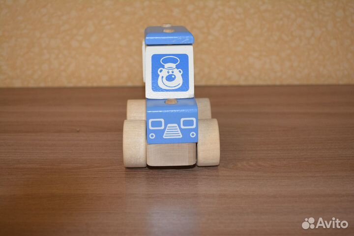 Деревянная машинка Alatoys Конструктор-каталка