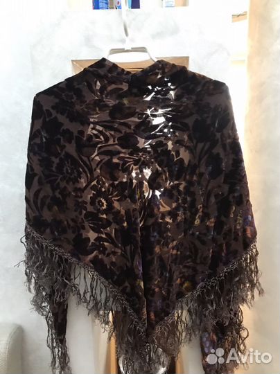 Платок нат. шифон с панбархатом СССР