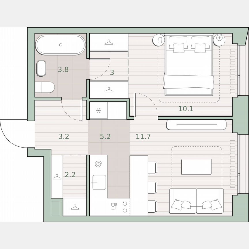 1-к. квартира, 39,2 м², 19/27 эт.