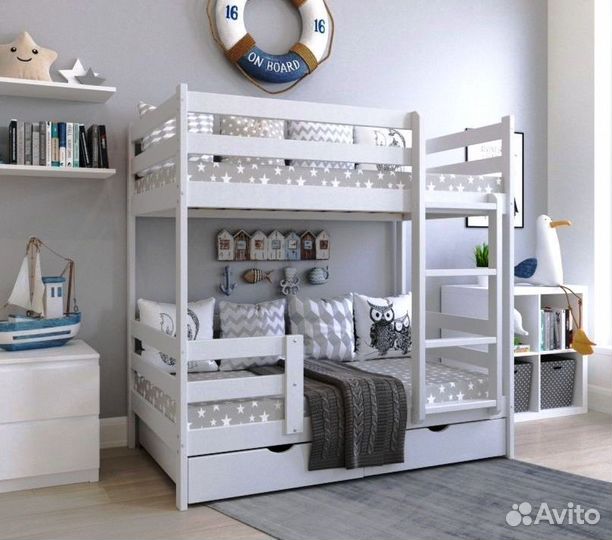 Детская двухярусная кровать массив