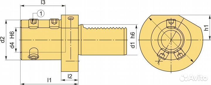 Держатель инструмента VDI E1-30x20