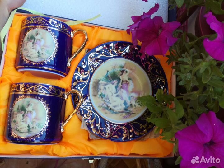 Кружка с блюдцем чайный кофейный сервиз