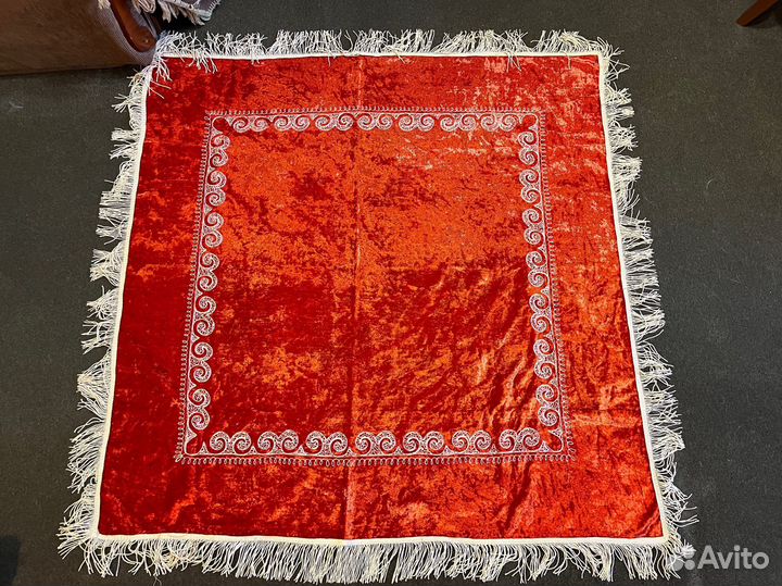 Скатерть бархатная красная СССР