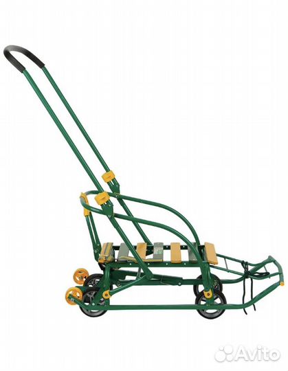 Санки Ника nikki 3 зеленые складные с матрасиком