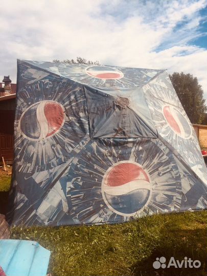 Уличный большой зонт для дачи,4*4 метра