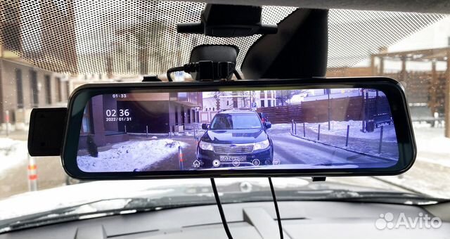 Автомобильный видеорегистратор зеркало с полноразм