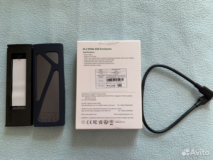 Адаптер для SSD nvme m.2 UGreen 10Gbps