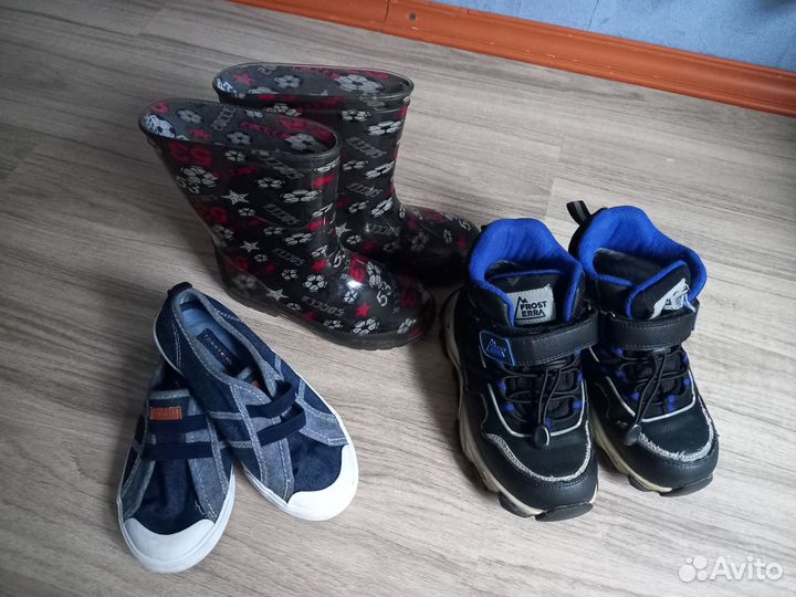 Зимние сапоги,резиновые светящ,кеды