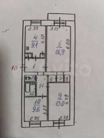 3-к. квартира, 66,6 м², 4/4 эт.