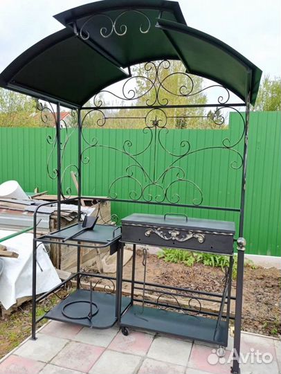 Мангал с печью под казан