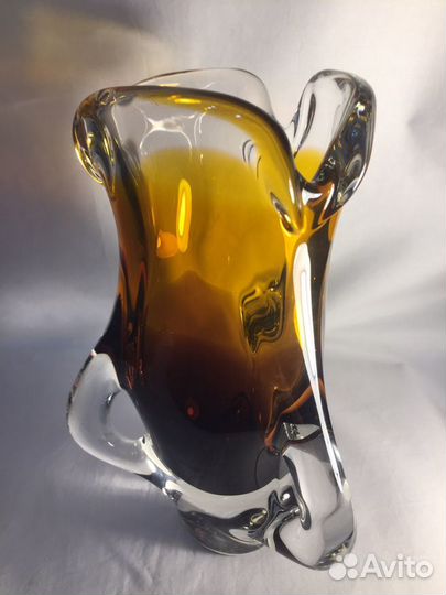 Ваза Чехия цветное стекло