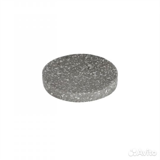 Круглая мыльница Hiara из серого терраццо