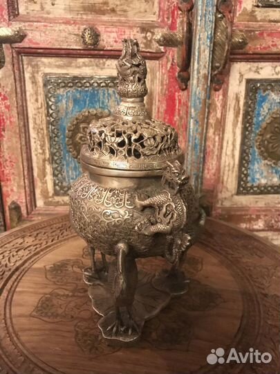 Редкая храмовая кадильница с аистами. Фен Шуй