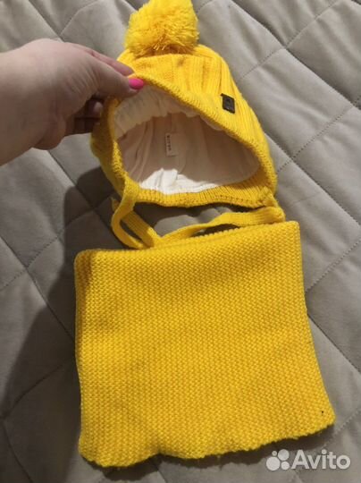 Шапка детская вязаная и снуд