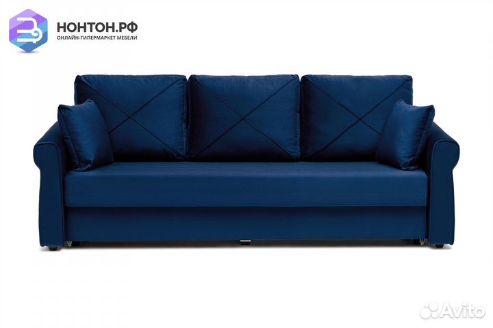 Диван еврокнижка Лира 3-х местный темно-синий