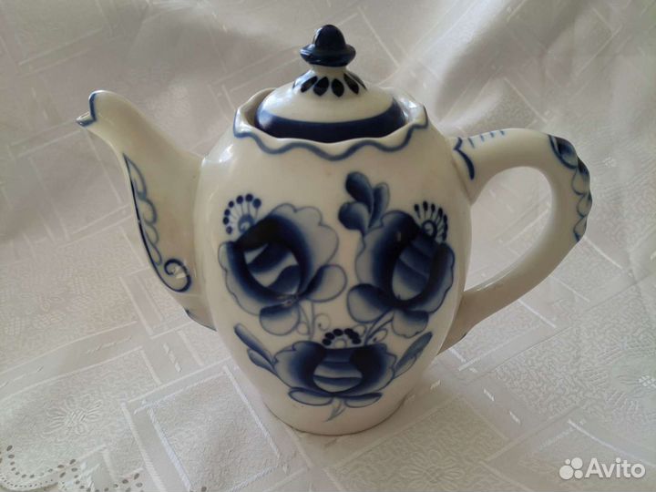 Чайники заварочные СССР (гжель, кобальт)