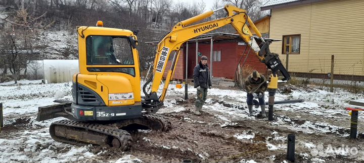 Аренда миниэкскаватор минипогрузчик с Буром