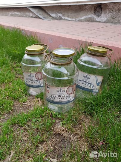 Стеклянная банка 3л с винтовой крышкой