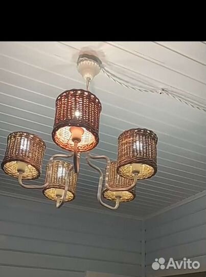 Плафоны для люстр, абажур, торшер из бумажной лозы