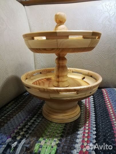 Фруктовница двухярусная деревянная