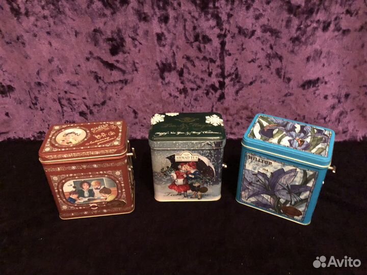 Жестяные банки шкатулки с музыкой для чая, кофе