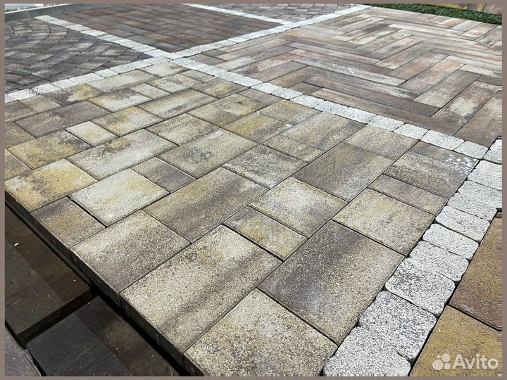 Тротуарная плитка брусчатка 100.200.40 серая