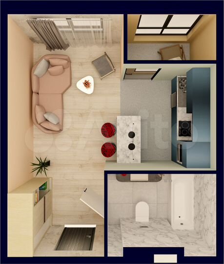 1-к. квартира, 27 м², 12/19 эт.