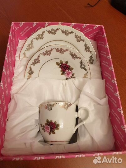 Сервиз чайный фарфоровый 3 предмета