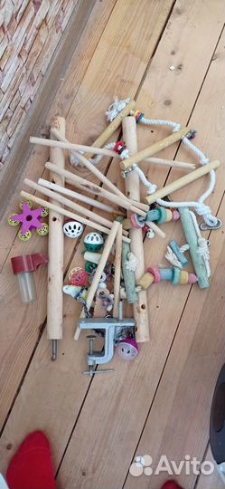 Жердочка для попугая большая крепление на стол