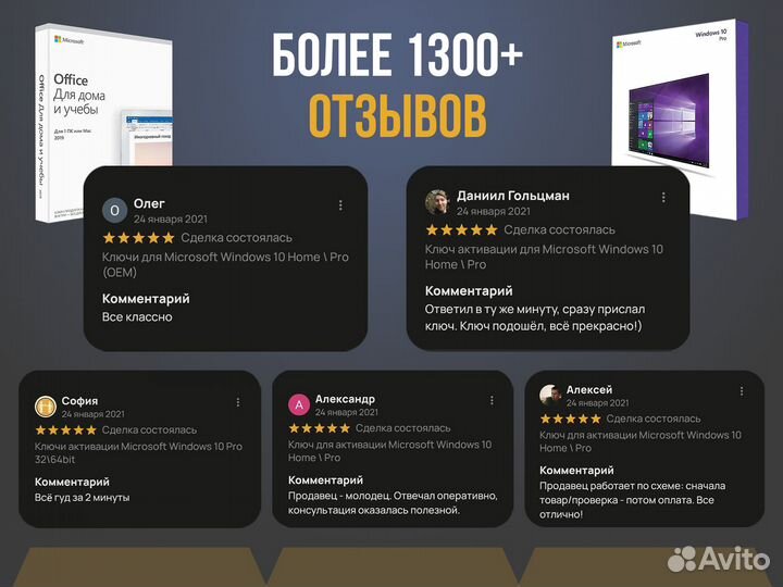 Код активации для Windows 10 Pro (11 Pro, Home)