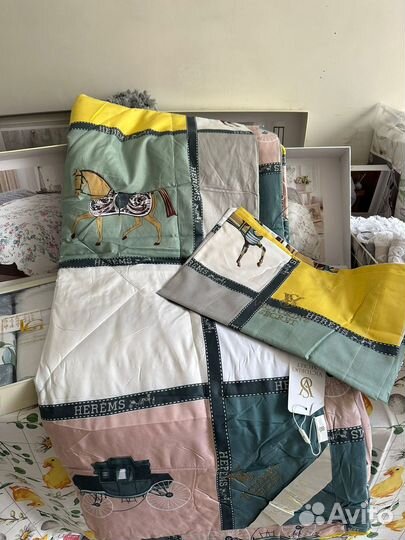 Постельное белье евро с одеялом