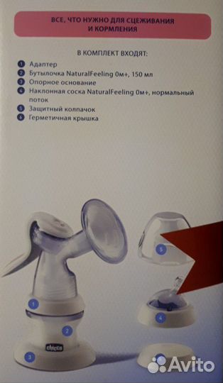 Молокоотсос ручной chicco natural feeling