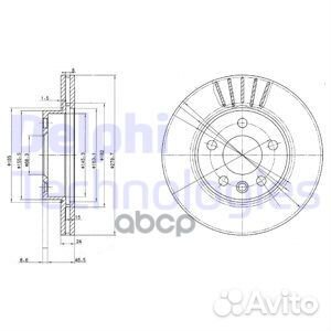 Диск торм передн VW Transporter IV bg3417 Delphi