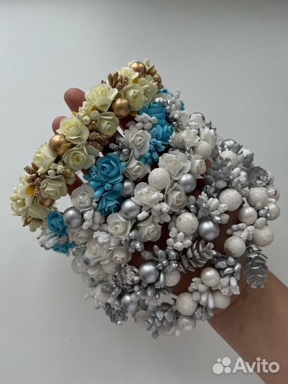 Ободок зимний новогодний