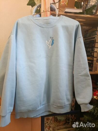 Кофта голубая оверсайз