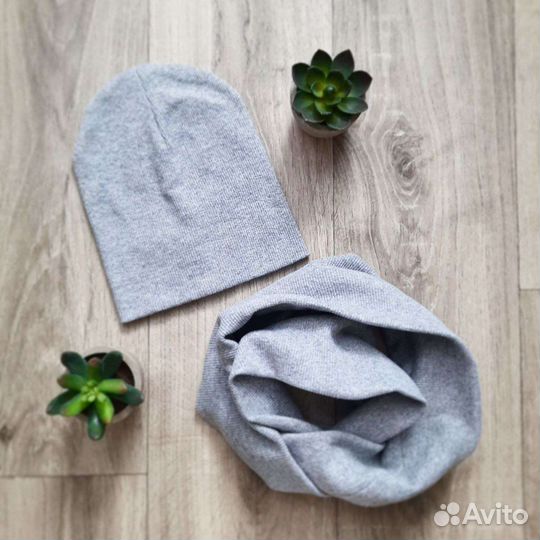Комплект шапка и снуд для девочки мальчика весна