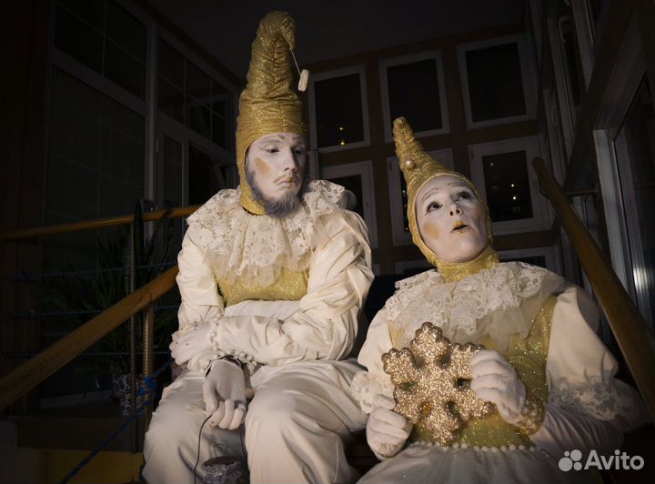 Артисты на мероприятие.Мимы.Ангелы.Встреча гостей