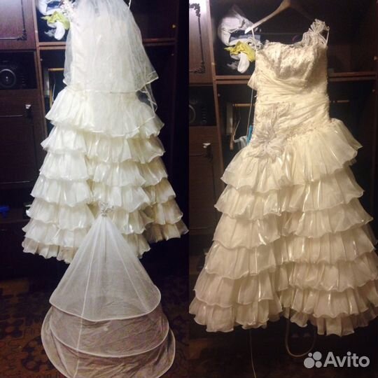 Свадебное платье с кольцами и фатой на 165-173