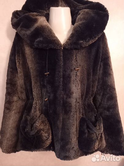 Полушубок женский 46 р искусственный мех бу