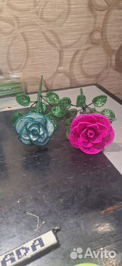 Розы из бисера