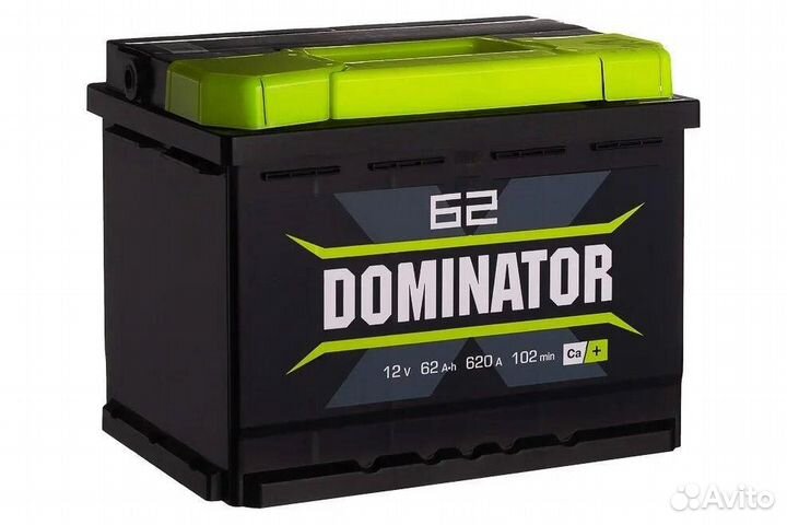 Аккумулятор автомобильный Dominator 62Ач прям. пол