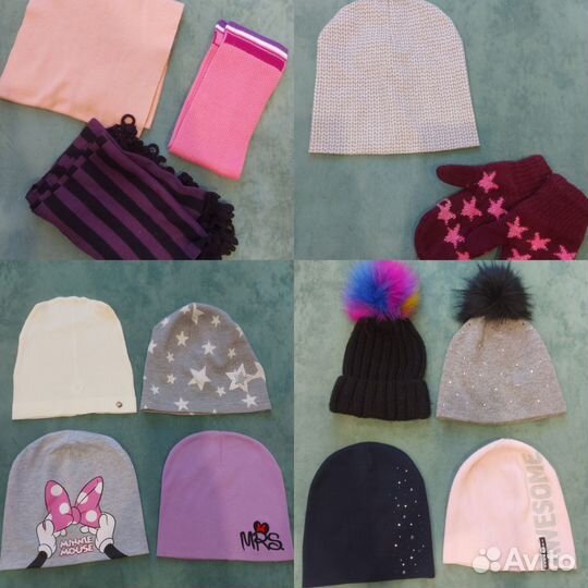 Шапки ,снуд, шарфы,варежки на девочку