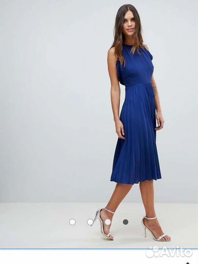 Плиссированное платье миди