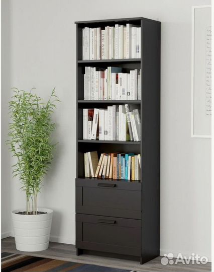 Стеллаж икеа бримнэс, шxгxв: 60х35х190 см, черный