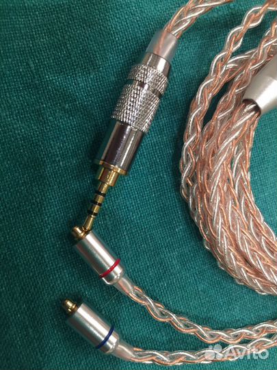Кабель mmcx баланс 2.5 сребро+медь