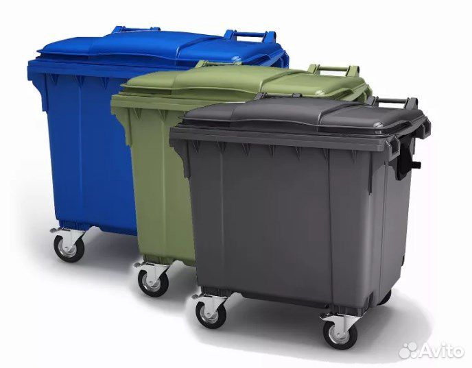 Пластиковый мусорный контейнер 1100 л