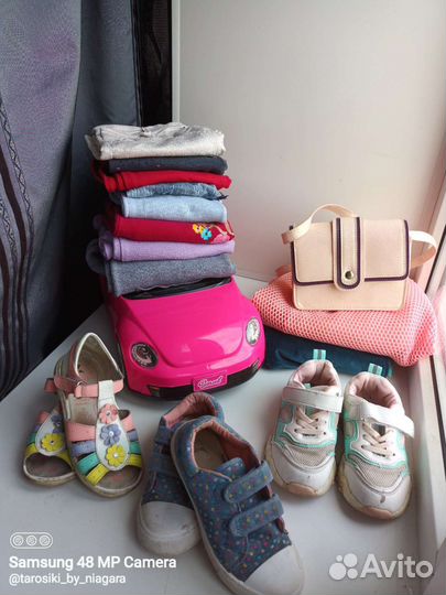 Пакет одежды для девочек 110 116 новые вещи обувь